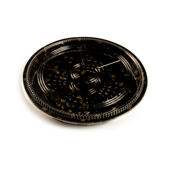 Boite Sushi ronde noire avec couvercle - 32 x 5 cm - carton de 120 unités