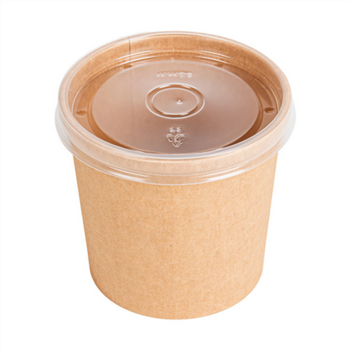 Récipient en carton double paroi KRAFT avec couvercle en PP 360 ml - carton de 250 unités