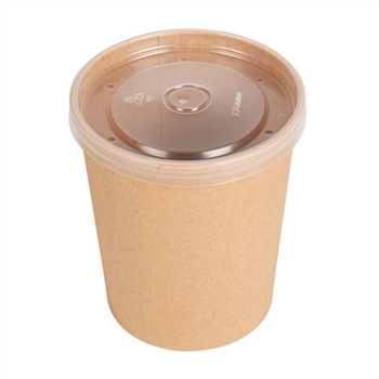 Récipient en carton double paroi KRAFT avec couvercle en PP 960 ml - carton de 250 unités
