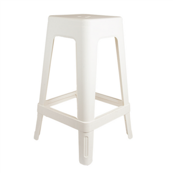 Tabouret empilable BLANC en PP - Carton de 4 unités