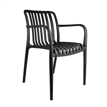 Chaise d'extérieur empilable NOIR en PP - Carton de 4 unités