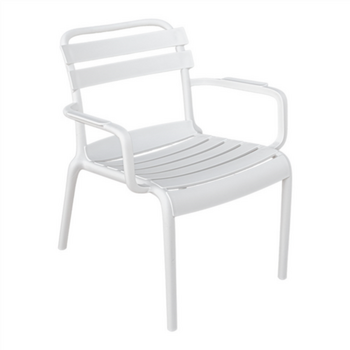 Chaise d'extérieur empilable BLANC en PP - Carton de 4 unités