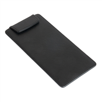 Plateau porte addition Noir imitation cuir avec clip - 21x10.3 cm - pack de 12