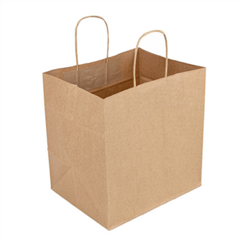 Sac traiteur poignée ficelle 22 + 15 x 22 cm neutre KRAFT - carton de 250 unités