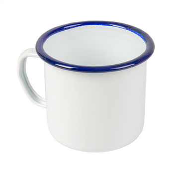 Tasse avec anse en fer émaillé BLANCHE 500 ml 9 x 9 cm- paquet de 6 unités