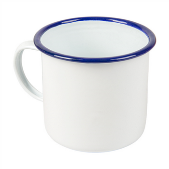 Tasse avec anse en fer émaillé BLANCHE 700 ml 10 x 10 cm- paquet de 6 unités