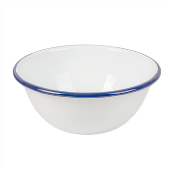 Bol rond en fer émaillé BLANC 1000 ml 18.5 x 7.5 cm- paquet de 6 unités