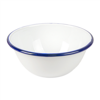 Bol rond en fer émaillé BLANC 1500 ml 20.5 x 8.5 cm- paquet de 6 unités