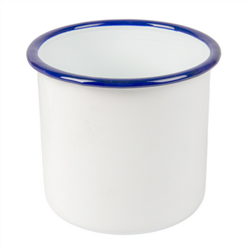 Pot droit en fer émaillé BLANC 1200 ml 12 x 12 cm- paquet de 6 unités