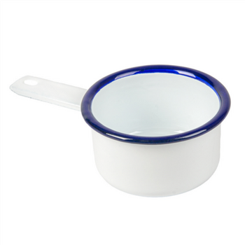 Mini sautoir en fer émaillé BLANC 200 ml 15.6 x 9 x 4.7 cm- paquet de 6 unités