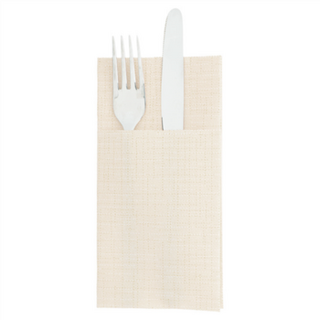 Serviette Soft kangourou 40x40cm texture Fil SABLE - Carton de 700 unités