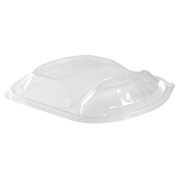 Couvercle en OPS pour barquette noire en PP 2 compartiments - Carton de 252 unités