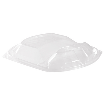 Couvercle en OPS pour barquette noire en PP 3 compartiments - Carton de 252 unités