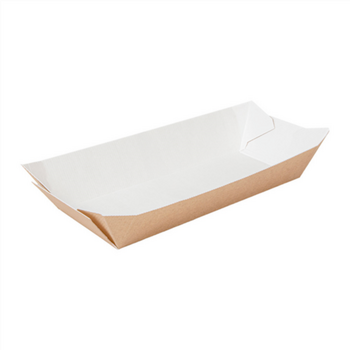 Barquette Hot Dog en carton nano-micro KRAFT 23.5x10x3.5 cm - carton de 600 unités