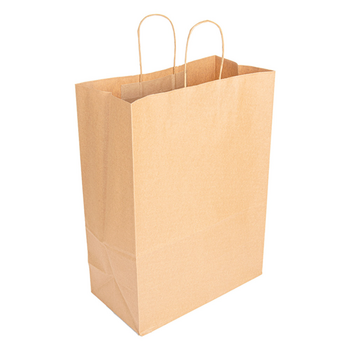 Sac papier avec poignée ficelle 32 + 16 x 43 cm neutre KRAFT - 2 cartons de 250 unités