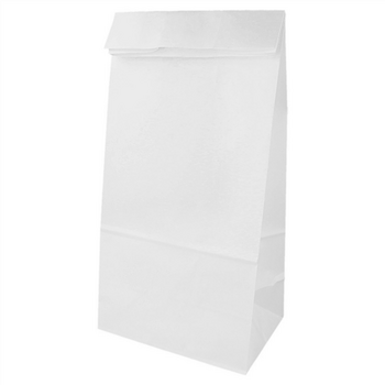 Sac papier SOS sans anses 18 + 12 x 28 cm neutre blanc - carton de 500 unités