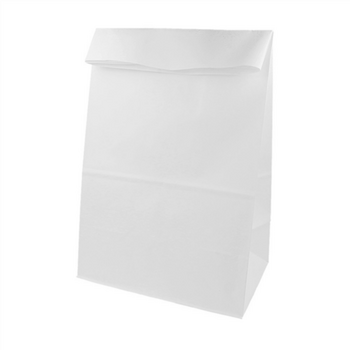 Sac papier SOS sans anses 22 + 12 x 31 cm neutre blanc - carton de 500 unités