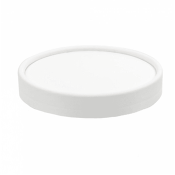 Couvercle en carton BLANC pour pot à glace 150 ml - paquet de 50 unités