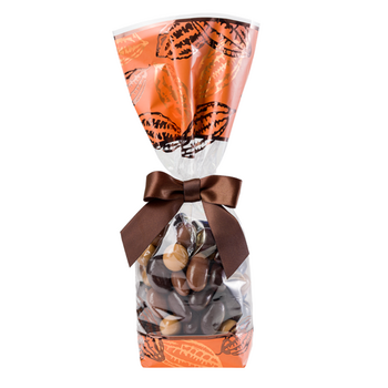 Sachet avec fond rigide Métallisé CABOSSE ORANGE 100 x 220 mm - carton de 1000 unités