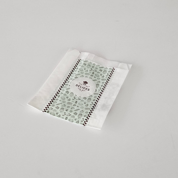 Sac à croissants DELICES blanc avec impression 12 + 5 x 15 cm - carton de 1000 unités