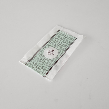 Sac à croissants DELICES blanc avec impression 12 + 5 x 20 cm - carton de 1000 unités
