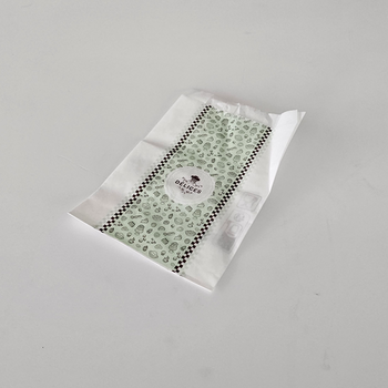 Sac à croissants DELICES blanc avec impression 14 + 6 x 20 cm - carton de 1000 unités