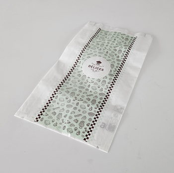Sac à croissants DELICES blanc avec impression 18 + 6.5 x 36 cm - carton de 1000 unités