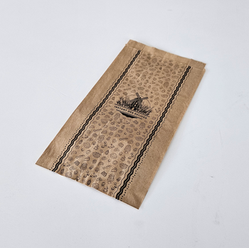 Sac à croissants MOULIN kraft avec impression 14 + 6 x 27 cm - carton de 1000 unités