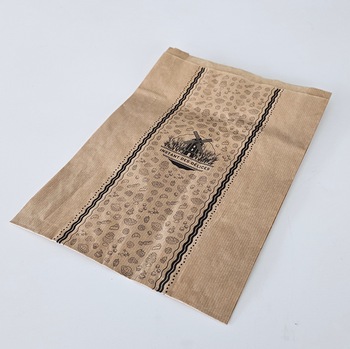 Sac à croissants MOULIN kraft avec impression 25 + 6.5 x 34 cm - carton de 500 unités