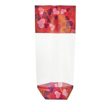 Sachet fond carton Saint Valentin 100 x 220 mm - paquet de 100 unités