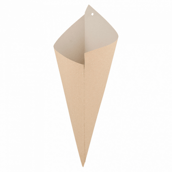Cornet kraft 24 x 34 cm NATUREL 400 g pour marrons chauds - paquet de 250 unités