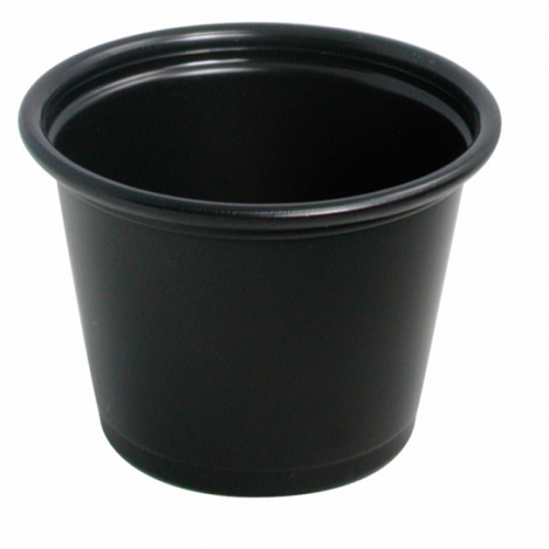 Pot à sauce en plastique noir 30 ml - carton de 2500 unités