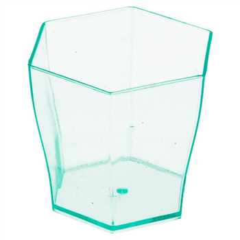 Verre hexagonal vert d'eau transparent 60ml - 4.7x4.6(h)cm - pack de 864 unités