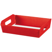 Corbeille carton 40x30x12cm Rouge - Carton  - Pack de 30