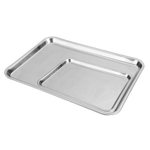 Location - Plat de présentation inox 30 x 40cm Location - Plat de présentation inox 30 x 40cm