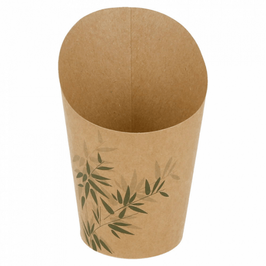 Gobelet à frites ouvert carton recyclé Feel Green 270 ml - carton de 2500 unités