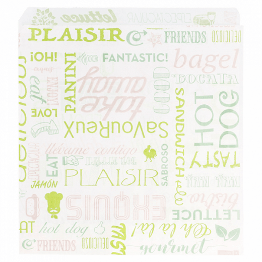 Sac burger Parole ouvert sur 2 côtés 17 x 18 cm - pack de 500 unités