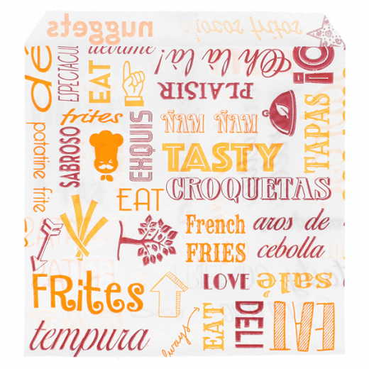 Sachet à frites Parole 12 x 12 cm - pack de 1000 unités