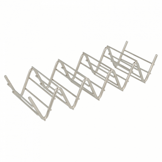 Rack de rangement pour 4 ou 5 tacos en inox - 19,7x6,4x3,8cm - pack de 12 unités