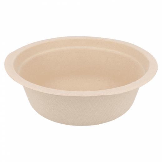 Bol en cellulose naturelle fibre de canne à sucre  -Naturel - 350 ml - carton de 1200 unités