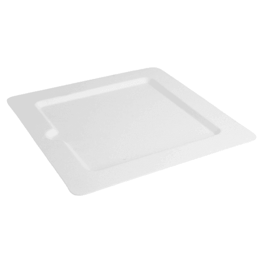 Assiette carré avec encoche en cellulose naturelle fibre de canne à sucre  - Blanc - 20x20 cm - carton de 200 unités