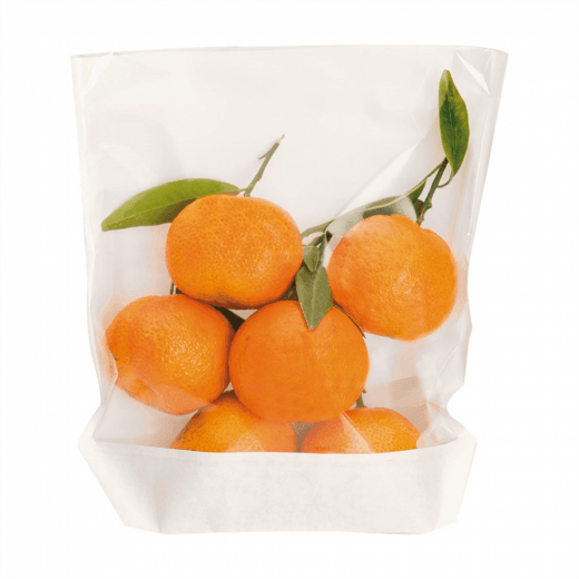 Sachet Blanc avec base large et fenêtre 20x24/21x3.5 cm  - pack de 100 unités