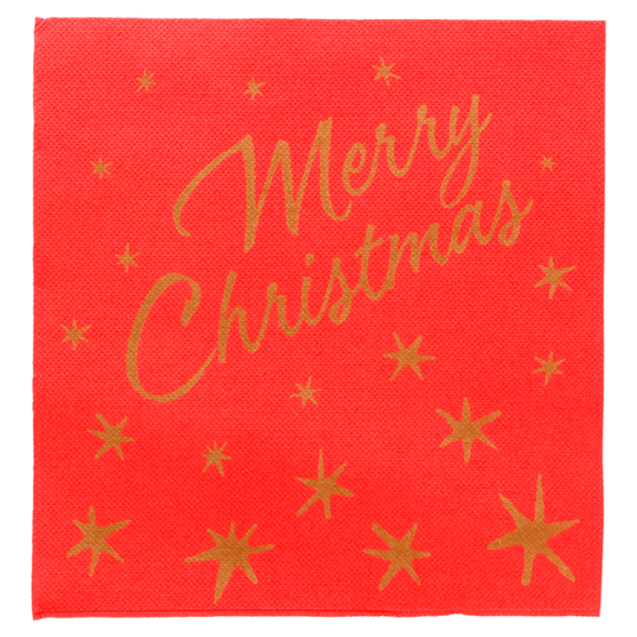 Serviette Double Point® MERRY CHRISTMAS 40x40 cm - Carton de 1200 unités