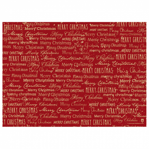 Set de table 31x43cm MERRY CHRISTMAS ROUGE- Carton de 2000 unités