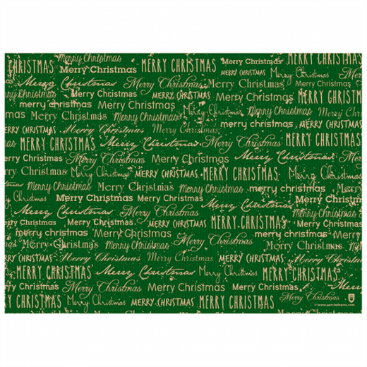Set de table 31x43cm MERRY CHRISTMAS VERT- Carton de 2000 unités