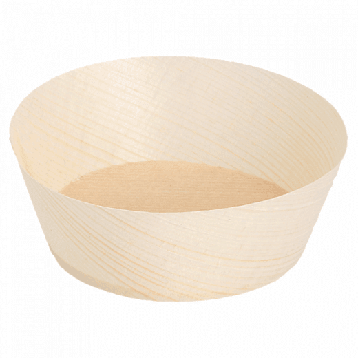 Récipient rond en bois de pin 7x2.5 cm - pack de 100 unités