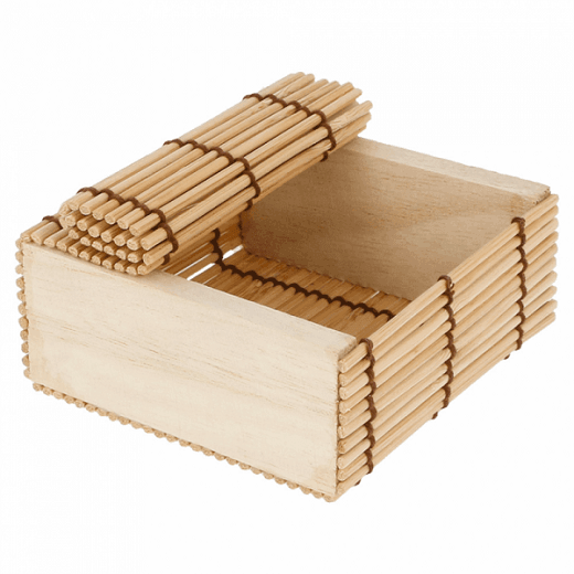 Boîte à sushi et maki en bambou 8.5x8.5x4 cm - carton de 50 unités