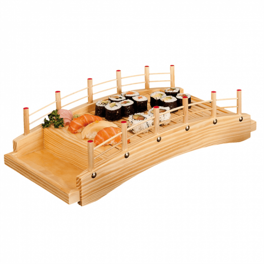 Pont en bois pour sushi et maki 43x21.5x12.5 cm