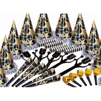 Assortiment de cotillons pour 10 personnes Noir holographique