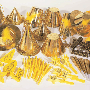 Assortiment de cotillons pour 20 personnes Holographique Or